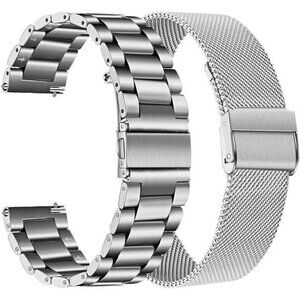 Silver Band Sets for Fossil Women's Gen 5 Carlyle/Garrett/Julianna